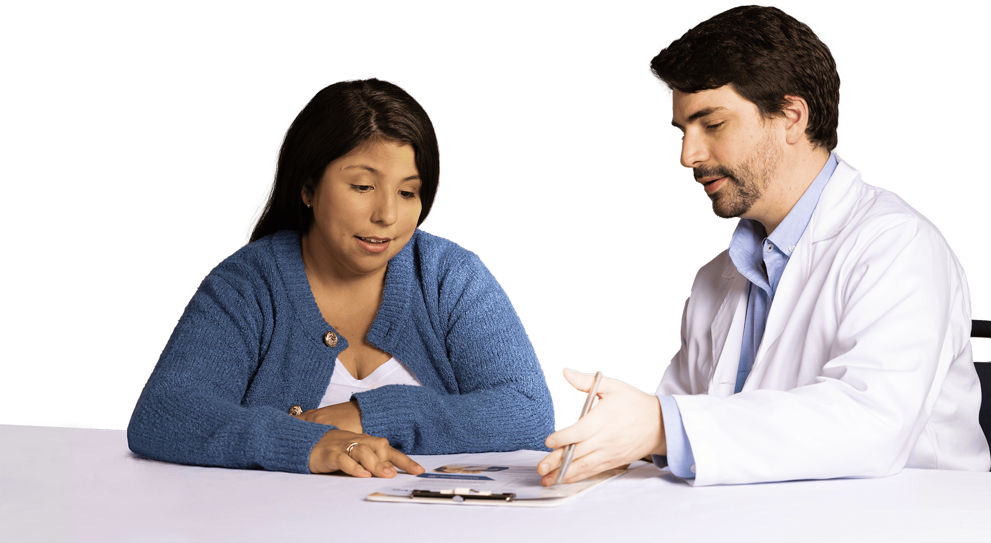 Doctor talking with WHIM syndrome patient